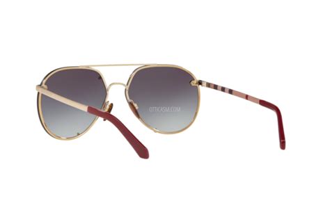 Burberry™ BE3099 11458G 61 Light Gold Sunglasses .